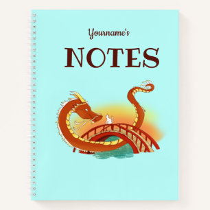 Cuaderno Dragón oriental y gato