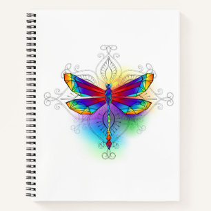 Cuaderno Dragón poligonal arcoiris