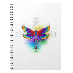 Cuaderno Dragón poligonal arcoiris