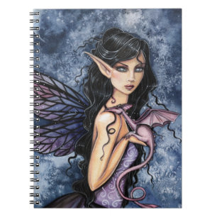 Cuaderno Dragón Púrpura Hada de Amatista Arte de Fantasía