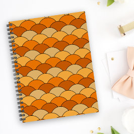 Cuaderno Dragon Scales, Fans, Waves, Seigaiha, Orange