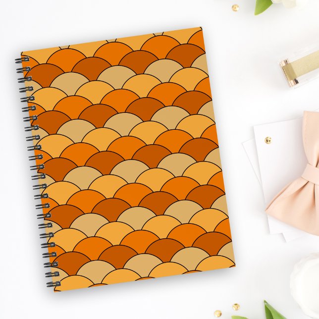 Cuaderno Dragon Scales, Fans, Waves, Seigaiha, Orange (Subido por el creador)