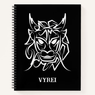 Cuaderno Dragón tribal blanco y negro