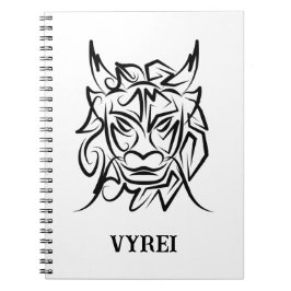 Cuaderno Dragón tribal blanco y negro