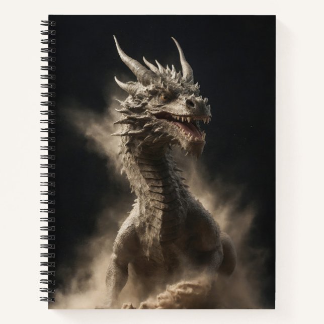 Cuaderno Dragon Wild Animal Elegant Dramatic Portrait Art (Anverso)