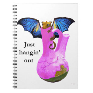 Cuaderno dragón y florero