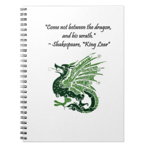 Cuaderno Dragón y su ira Shakespeare Rey Lear Personalizado