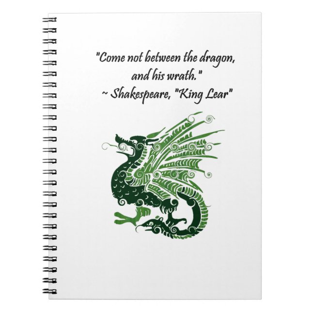Cuaderno Dragón y su ira Shakespeare Rey Lear Personalizado (Frente)