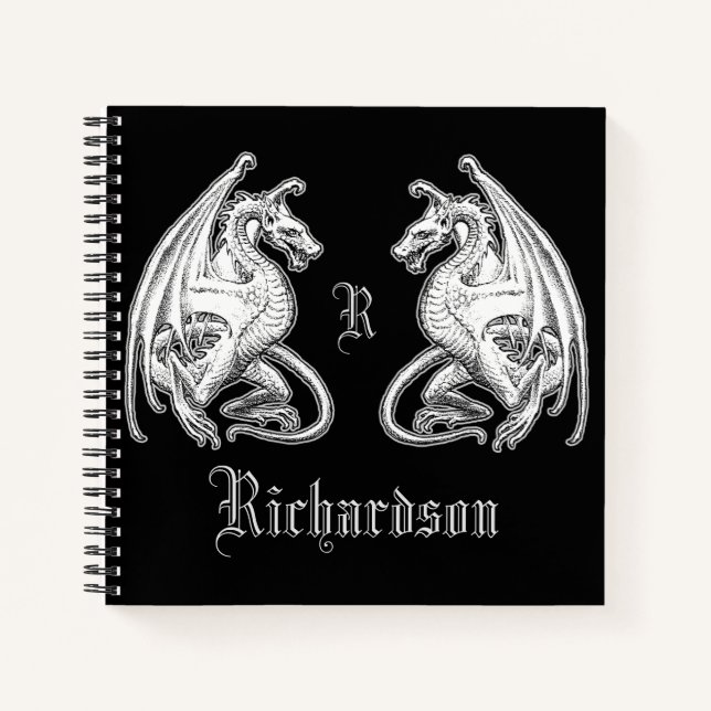 Cuaderno Dragones alados personalizados (Anverso)