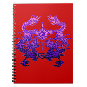 Cuaderno Dragones CHINOS de la púrpura del AÑO NUEVO
