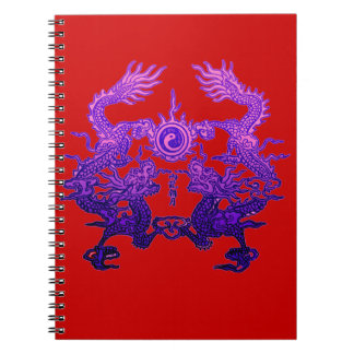 Cuaderno Dragones CHINOS de la púrpura del AÑO NUEVO