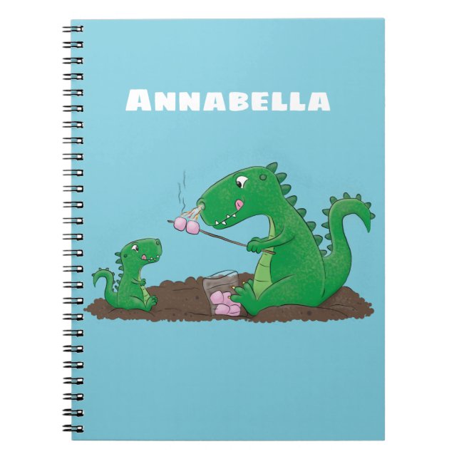 Cuaderno dragones cortos asando malvaviscos personalizado (Frente)