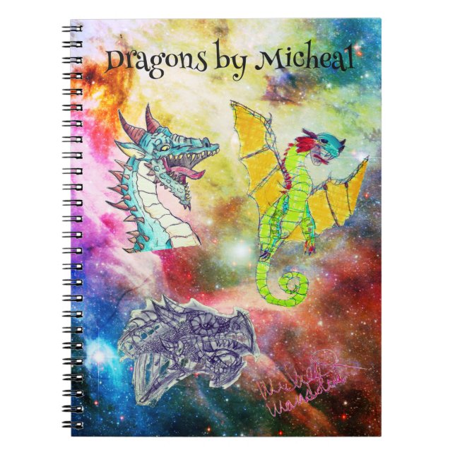 Cuaderno Dragones por Micheal Notebook (Frente)