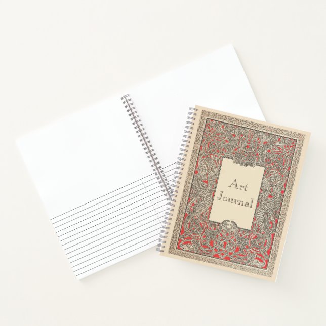 Cuaderno Dragones Reales Celtas Rojos Vintage Retrato Diari (Interior)