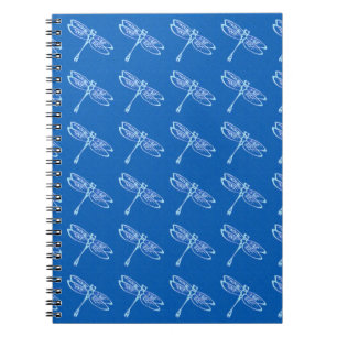 Cuaderno Dragonflies, azul pálido sobre el azul del denim