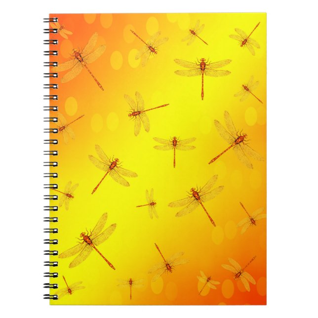 Cuaderno Dragonflies doradas volando, (Frente)