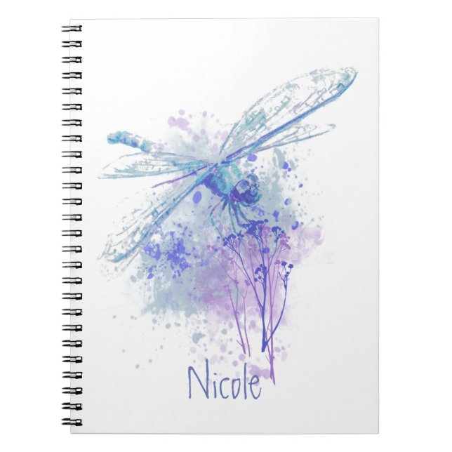 Cuaderno Dragonfly acuático original en la naturaleza malau (Frente)