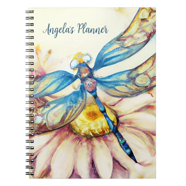 Cuaderno Dragonfly acuático, personalizado (Frente)