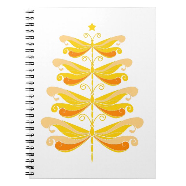 Cuaderno Dragonfly Árbol de Navidad colorido insecto de Nav (Frente)