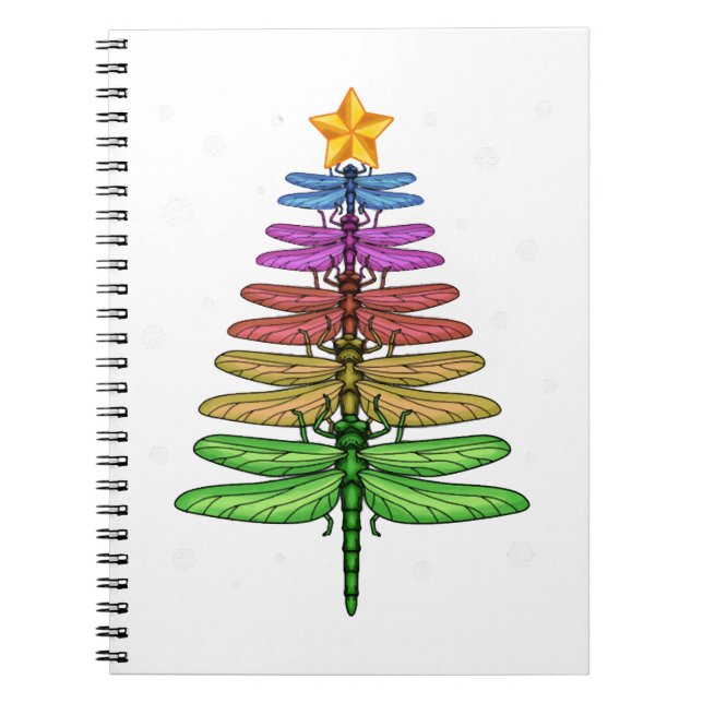 Cuaderno Dragonfly Christmas Tree Shirt Inspire Lover Xmas  (Frente)