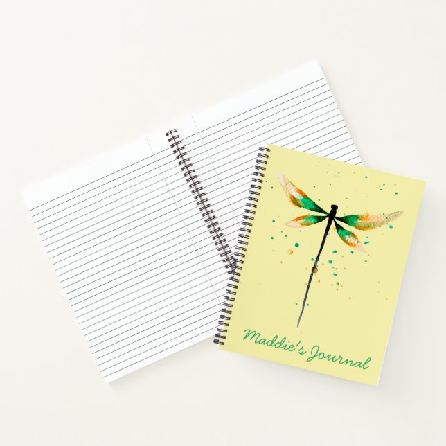 Cuaderno Dragonfly lindo ilustracion acuático (Interior)