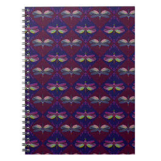 Cuaderno Dragonfly on Dark Red & Purple