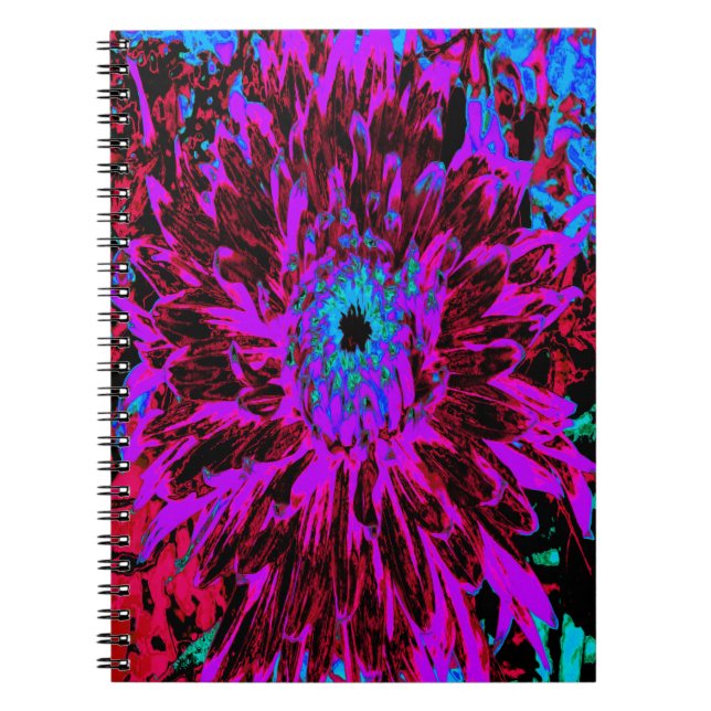 Cuaderno Dramática Crimson Red, Purple y Black Dahlia (Frente)