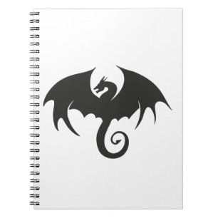 Cuaderno Drawing of a black dragon silhouette