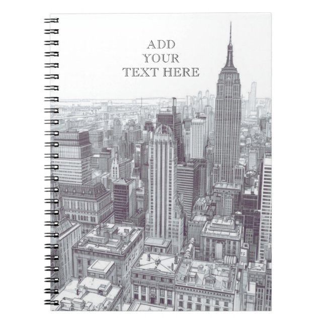 Cuaderno Drawing of New York City Landscape Custom (Frente)
