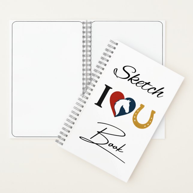 Cuaderno Drawing Sketchbook for Horse Lovers – Blank Pages (Interior)