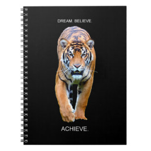 Cuaderno Dream Believe Lograr Citas Motivacionales Tigre