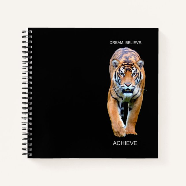 Cuaderno Dream Believe Lograr la cita del éxito Tiger Elega (Anverso)