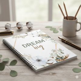Cuaderno Dream Big Boho Moda Pampas Grass Inspirando Cita