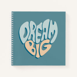 Cuaderno Dream Big: Corazón azul del éxito