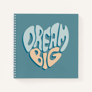 Cuaderno Dream Big: Corazón azul del éxito