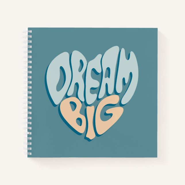 Cuaderno Dream Big: Corazón azul del éxito (Anverso)