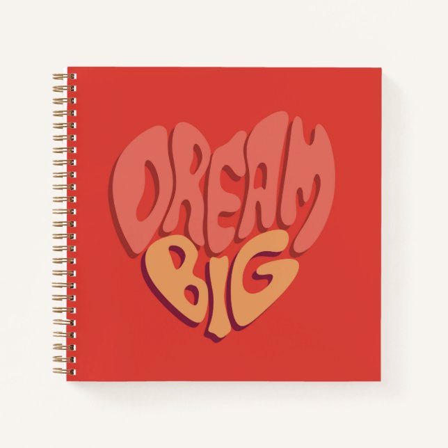 Cuaderno Dream Big: El poderoso lema del corazón rojo (Anverso)