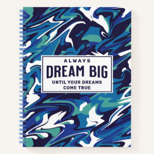 Cuaderno Dream Big Modern Blue Abstract Personalizado