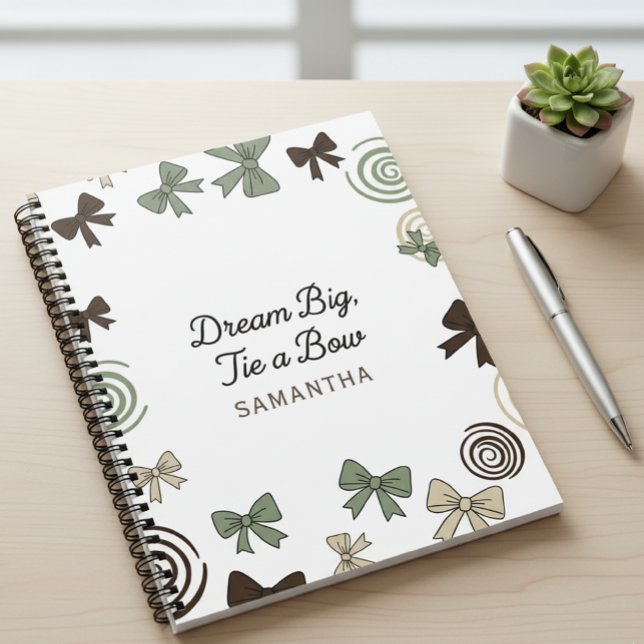 Cuaderno Dream Big, Tie a Bow Notebook with name (Subido por el creador)