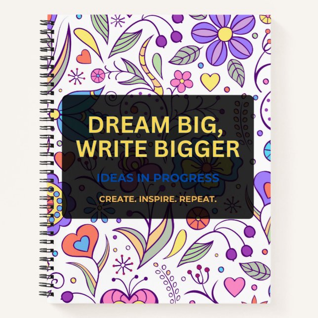 Cuaderno Dream Big, Write Bigger – Inspirational (Anverso)