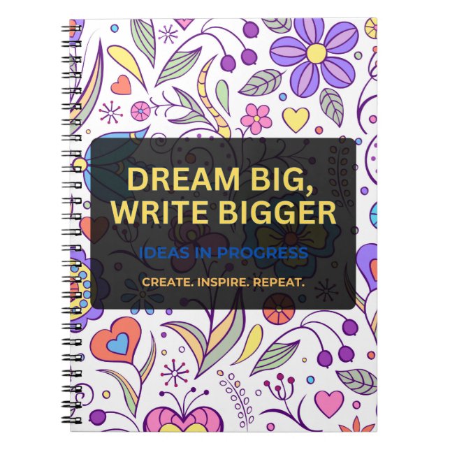 Cuaderno Dream Big, Write Bigger – Inspirational (Frente)