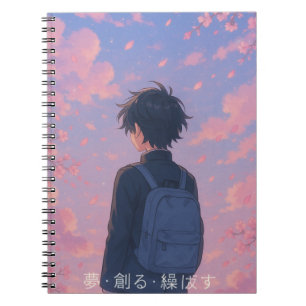 Cuaderno Dream Create Repeat - Anime estético con cereza