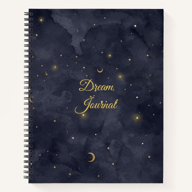 Cuaderno Dream Journal - Diseño Celestial de Luna y Estrell (Anverso)