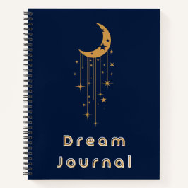 Cuaderno Dream Journal - Luna Celestial y estrellas colgant