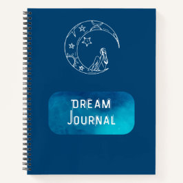 Cuaderno Dream Journal - Luna dibujada a mano con estrellas