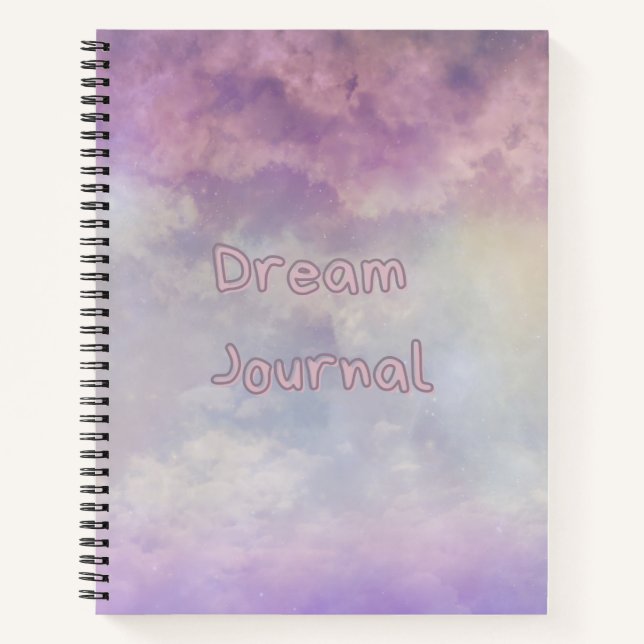 Cuaderno Dream Journal - Nubes celestiales rosas y moradas (Anverso)