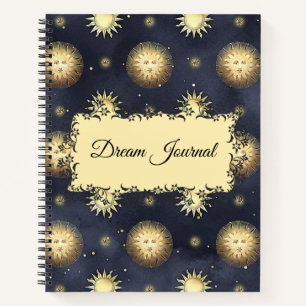 Cuaderno Dream Journal - Vintage Celestial Sun Pattern