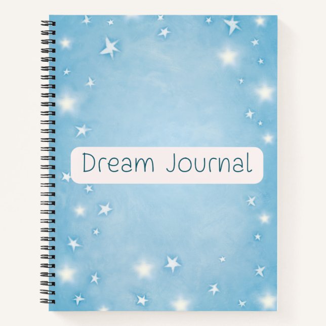 Cuaderno Dream Journal - Watercolor Blue and White Stars (Anverso)