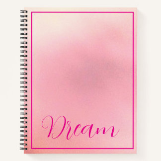 Cuaderno "Dream" Letra rosa brillante gradiente rosado