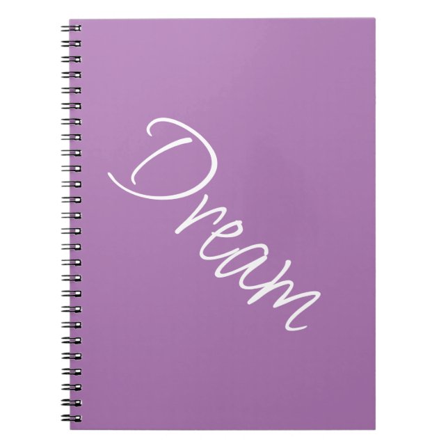 Cuaderno "Dream" Phrase Lavender Fondo púrpura (Frente)